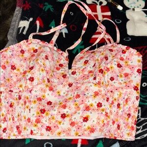 Perfectly Posh Floral Multicolor Crop Top